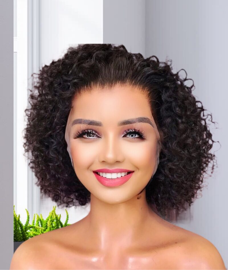 8” curly frontal wig.